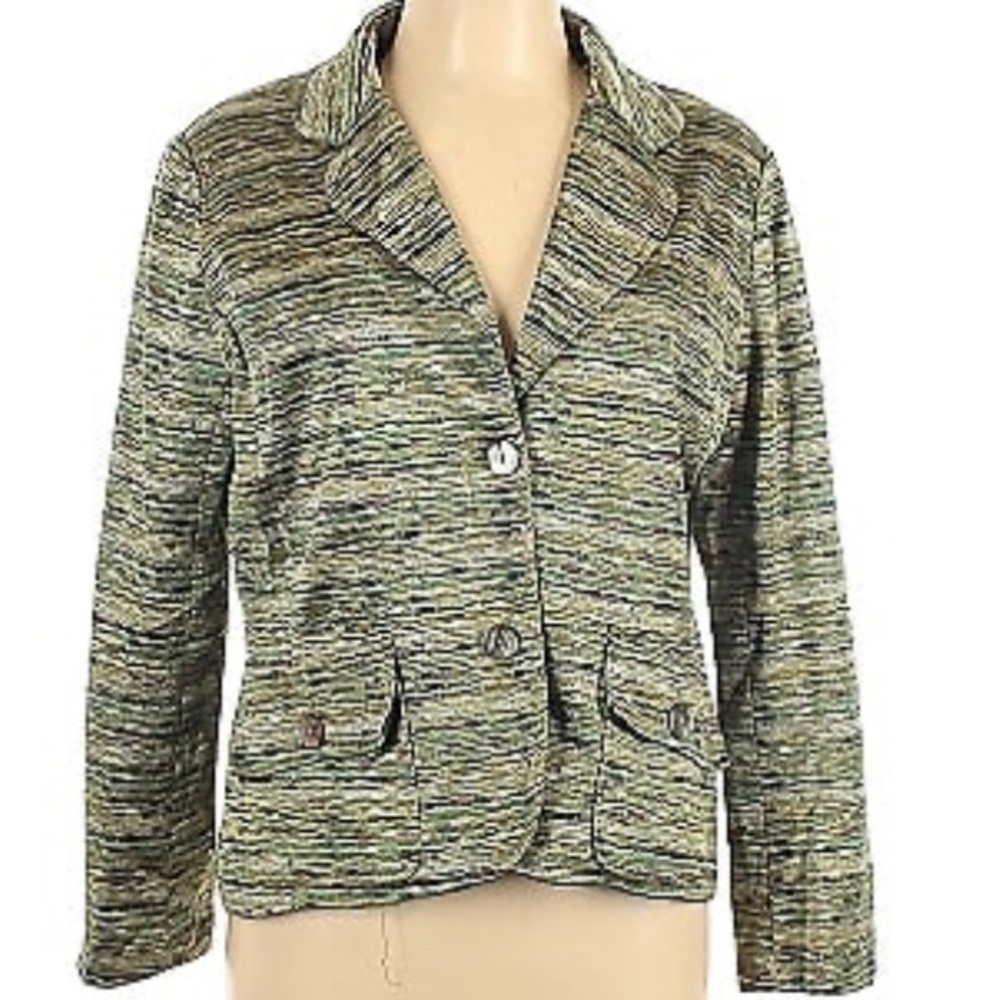 New Joni B stunning, multicolored button up lined shimmery blazer, coat, jacket